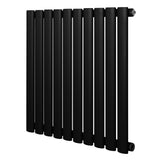 Radiador de coluna simples oval preto, com 600 mm x 600 mm, apresenta design elegante e moderno, ideal para aquecimento eficiente