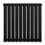 Radiador de coluna simples oval preto, com design moderno e acabamento liso, medindo 600 mm x 600 mm, ideal para aquecimento eficiente