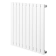 Radiador de coluna simples oval branco, com design elegante e liso, medindo 600 mm x 600 mm, ideal para aquecimento eficiente