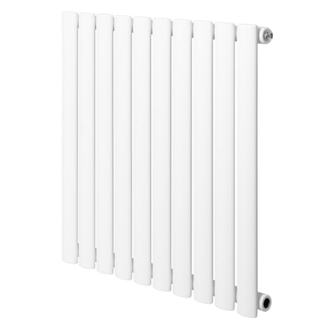 Radiador de coluna simples oval branco, com design elegante e liso, medindo 600 mm x 600 mm, ideal para aquecimento eficiente
