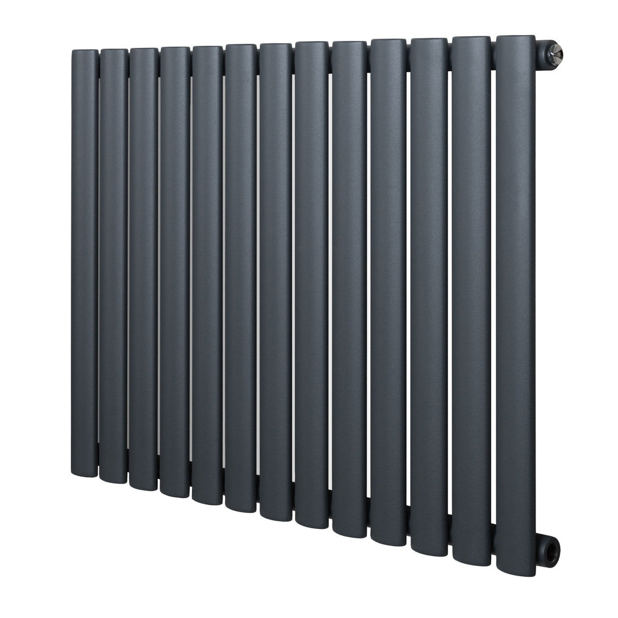 Radiador de coluna simples oval, 600 mm x 780 mm, na cor cinza antracite, com acabamento liso e moderno, ideal para aquecimento eficiente