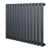 Radiador de coluna simples oval, 600 mm x 780 mm, na cor cinza antracite, com acabamento liso e moderno, ideal para aquecimento eficiente