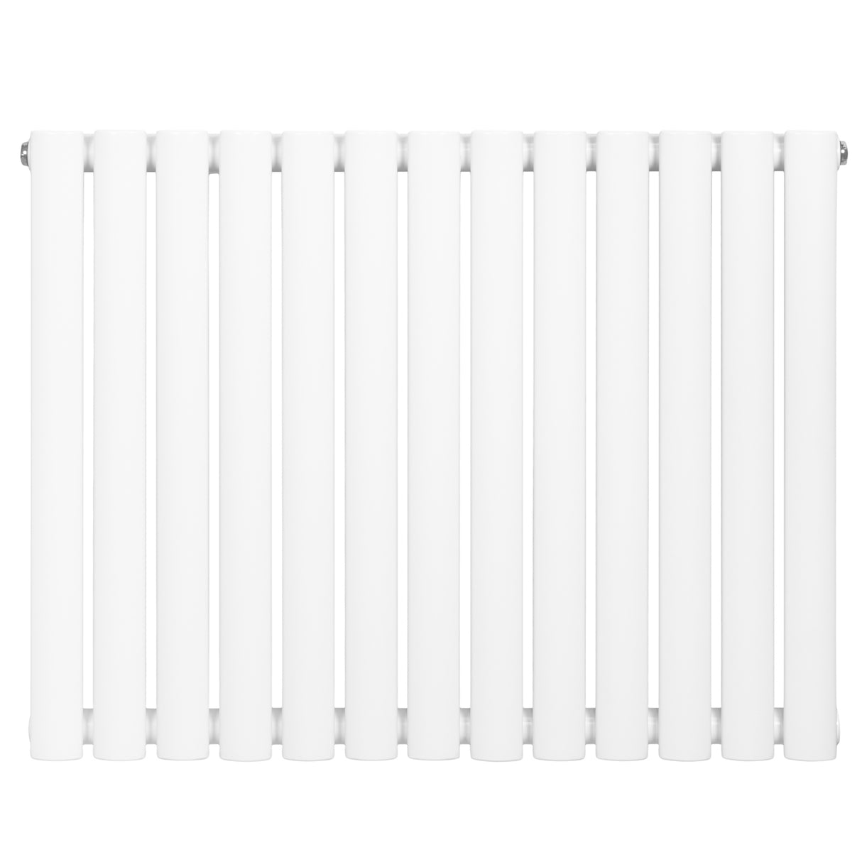 Radiador de coluna simples oval, 600 mm x 780 mm, com acabamento branco liso e design moderno, ideal para aquecimento de ambientes