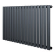 Radiador de coluna simples oval cinza antracite, com 14 tubos verticais, acabamento liso e moderno, ideal para aquecimento eficiente