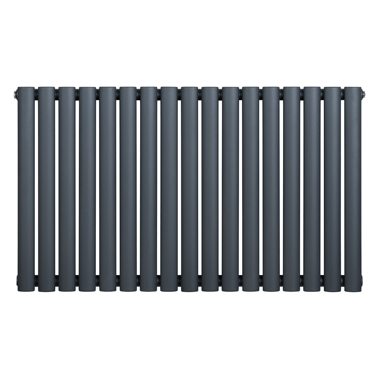 Radiador de coluna simples oval cinza antracite, com design elegante e liso, medindo 600 mm x 1020 mm, ideal para aquecimento eficiente