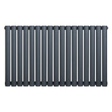 Radiador de coluna simples oval cinza antracite, com design elegante e liso, medindo 600 mm x 1020 mm, ideal para aquecimento eficiente