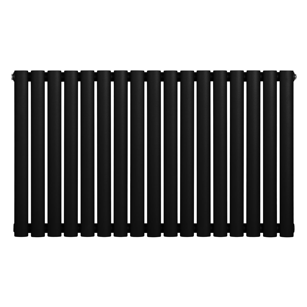 Radiador de coluna simples oval, 600 mm x 1020 mm, com acabamento preto fosco e design elegante, ideal para aquecimento eficiente