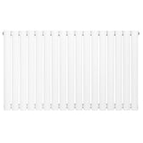 Radiador de coluna simples oval branco, com 600 mm de altura e 1020 mm de largura, apresentando um design liso e moderno