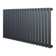 Radiador de coluna simples oval cinza antracite, com design elegante e moderno, medindo 600 mm x 1200 mm, ideal para aquecimento eficiente