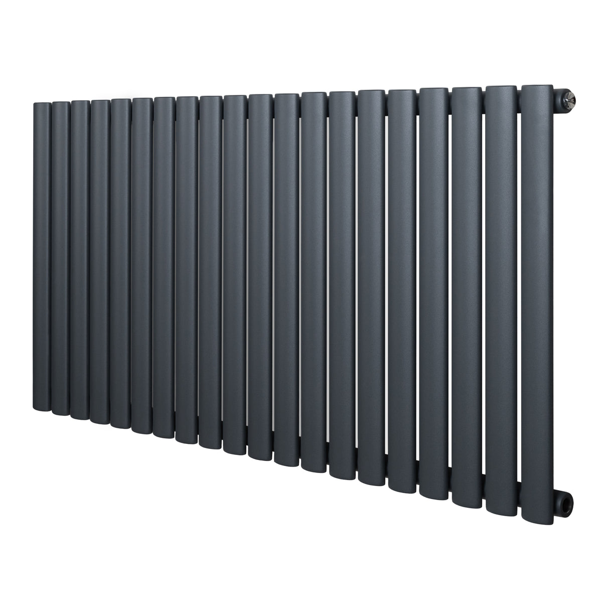 Radiador de coluna simples oval cinza antracite, com design elegante e moderno, medindo 600 mm x 1200 mm, ideal para aquecimento eficiente