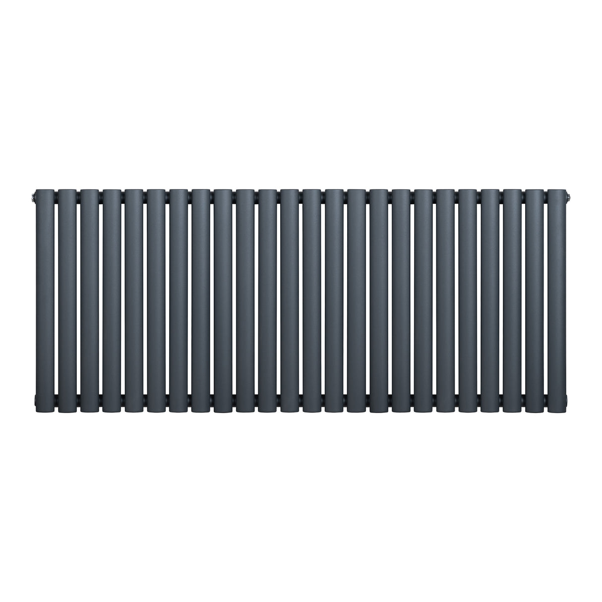 Radiador oval de coluna simples em cinza antracite, com design elegante e acabamento liso, medindo 600 x 1440 mm