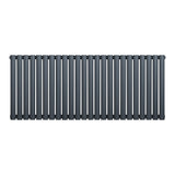 Radiador oval de coluna simples em cinza antracite, com design elegante e acabamento liso, medindo 600 x 1440 mm