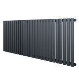 Radiador de coluna simples oval cinza antracite, com design moderno e linhas retas, ideal para aquecimento de ambientes