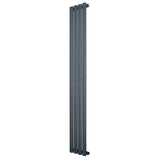 Radiador de coluna simples oval cinza antracite, com design elegante e moderno, medindo 1600 mm x 240 mm, ideal para aquecimento eficiente