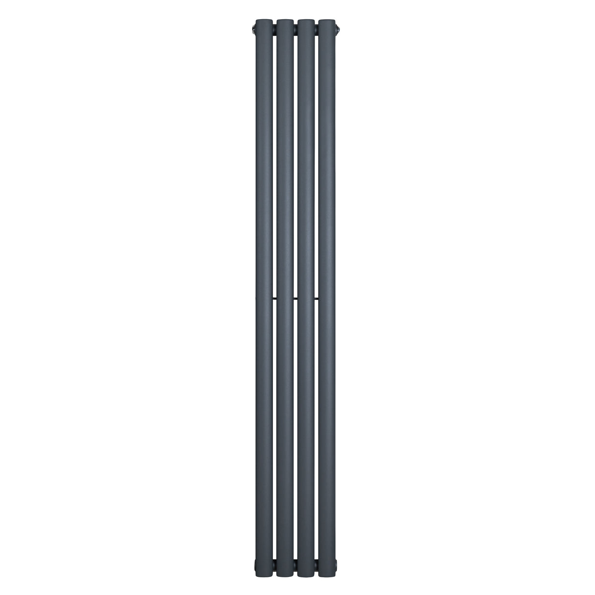 Radiador de coluna simples oval cinza antracite, com design elegante e moderno, medindo 1600 mm de altura por 240 mm de largura