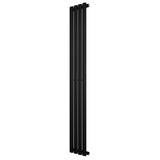 Radiador de coluna simples oval preto, com dimensões de 1600 mm x 240 mm, apresentando um design elegante e moderno