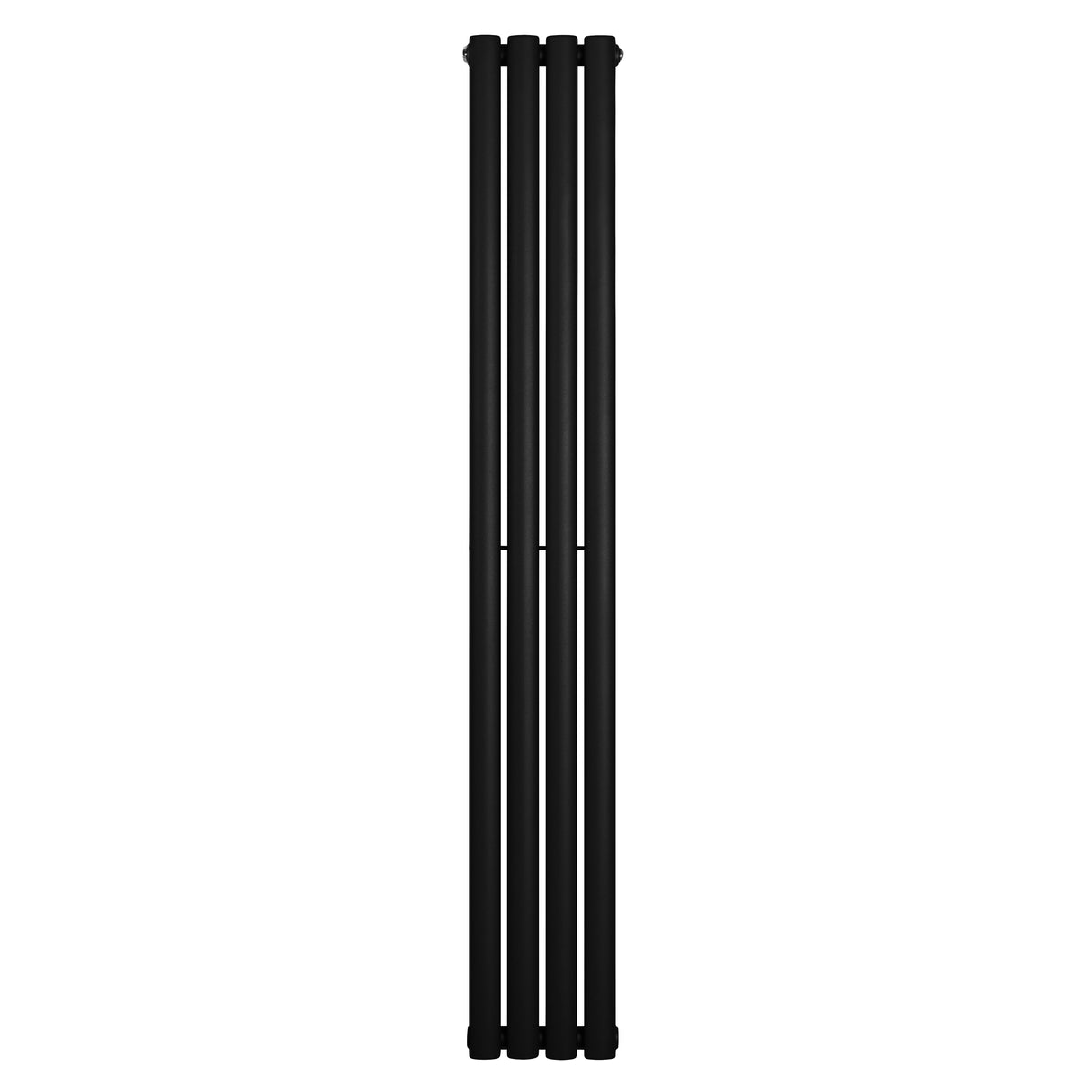 Radiador de coluna simples oval preto, com design elegante e moderno, medindo 1600 mm de altura e 240 mm de largura