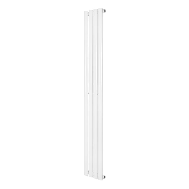 Radiador de coluna simples oval branco, com design elegante e moderno, medindo 1600 mm de altura por 240 mm de largura
