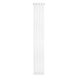 Radiador de coluna simples oval branco, com design elegante e moderno, medindo 1600 mm de altura por 240 mm de largura