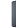 Radiador de coluna simples oval, 1600 mm x 360 mm, na cor cinza antracite, com acabamento liso e design moderno e elegante