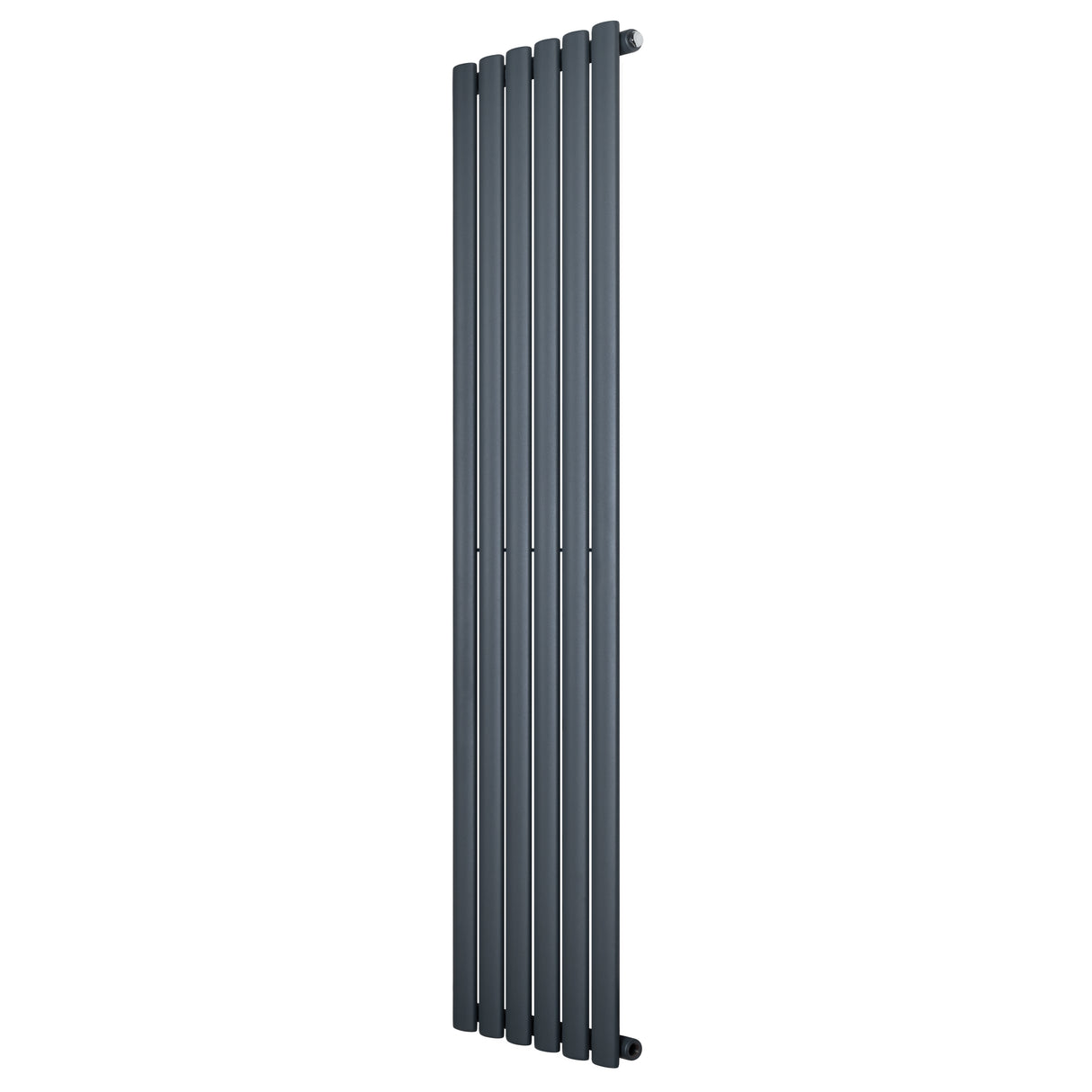 Radiador de coluna simples oval, 1600 mm x 360 mm, na cor cinza antracite, com acabamento liso e design moderno e elegante