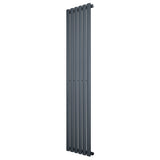 Radiador de coluna simples oval, 1600 mm x 360 mm, na cor cinza antracite, com acabamento liso e design moderno e elegante