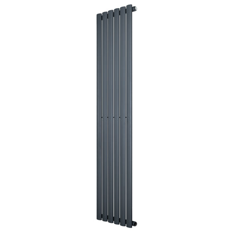 Radiador de coluna simples oval, 1600 mm x 360 mm, na cor cinza antracite, com acabamento liso e design moderno e elegante