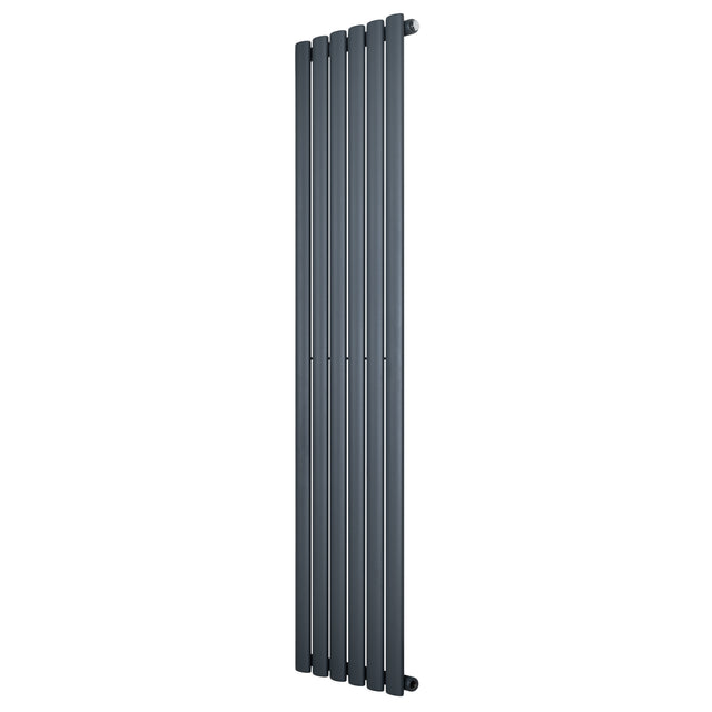 Radiador de coluna simples oval, 1600 mm x 360 mm, na cor cinza antracite, com acabamento liso e design moderno e elegante