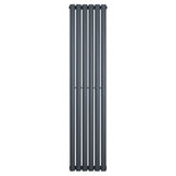 Radiador de coluna simples oval cinza antracite, com design elegante e moderno, ideal para aquecimento eficiente em ambientes internos