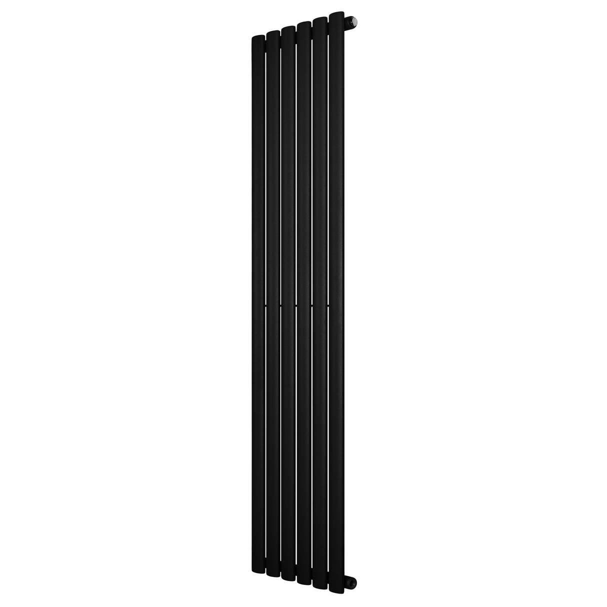 Radiador de coluna simples oval preto, com design elegante e moderno, medindo 1600 mm x 360 mm, ideal para aquecimento eficiente