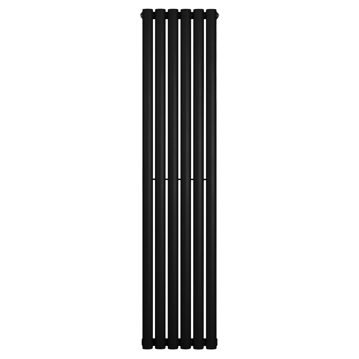 Radiador de coluna simples oval preto, com design elegante e moderno, medindo 1600 mm de altura e 360 mm de largura