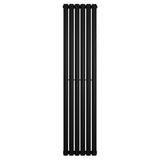 Radiador de coluna simples oval preto, com design elegante e moderno, medindo 1600 mm de altura e 360 mm de largura