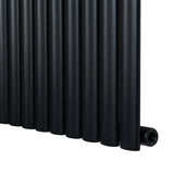 Radiador de coluna simples oval preto, com design elegante e acabamento liso, medindo 1600 mm x 360 mm, ideal para aquecimento eficiente