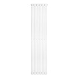 Radiador de coluna simples oval branco, com design elegante e liso, medindo 1600 mm de altura e 360 mm de largura
