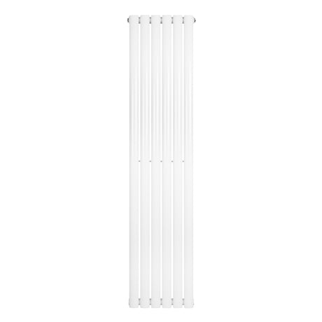 Radiador de coluna simples oval branco, com design elegante e liso, medindo 1600 mm de altura e 360 mm de largura