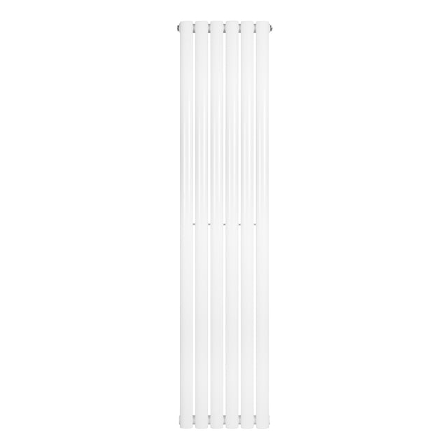 Radiador de coluna simples oval branco, com design elegante e liso, medindo 1600 mm de altura e 360 mm de largura