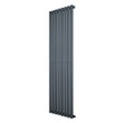 Radiador de coluna simples oval cinza antracite, com design vertical e acabamento liso, medindo 1600 mm x 480 mm