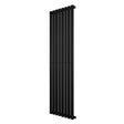 Radiador de coluna simples oval preto, 1600 mm x 480 mm, com acabamento liso e design moderno, ideal para aquecimento eficiente