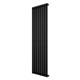 Radiador de coluna simples oval preto, 1600 mm x 480 mm, com acabamento liso e design moderno, ideal para aquecimento eficiente