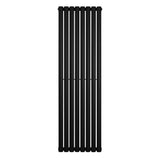 Radiador de coluna simples oval preto, 1600 mm x 480 mm, com design elegante e acabamento liso, ideal para aquecimento eficiente