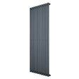 Radiador de coluna simples oval cinza antracite, com design vertical e listras retas, ideal para aquecimento eficiente e moderno