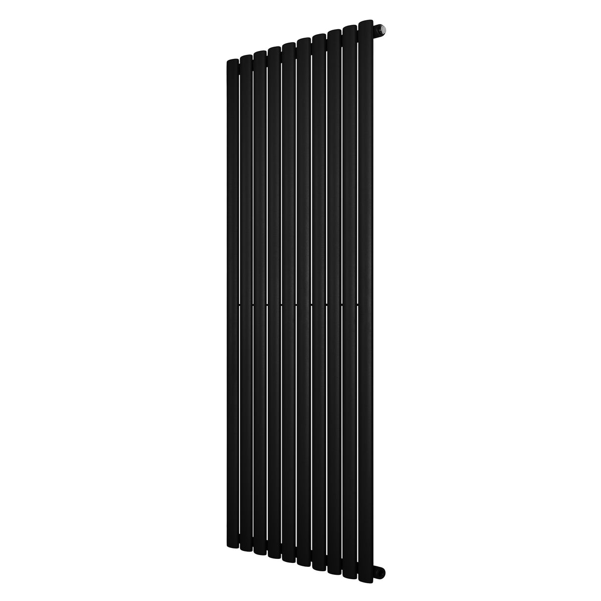 Radiador de coluna simples oval preto, com design elegante e moderno, medindo 1600 mm x 600 mm, ideal para aquecimento eficiente