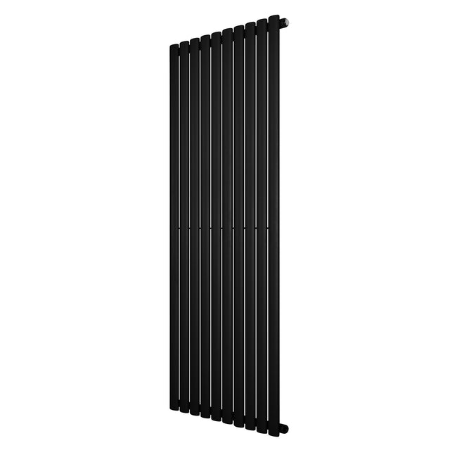 Radiador de coluna simples oval preto, com design elegante e moderno, medindo 1600 mm x 600 mm, ideal para aquecimento eficiente