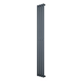 Radiador de coluna simples oval cinza antracite, 1800 mm x 240 mm, com acabamento liso e moderno, ideal para aquecimento eficiente