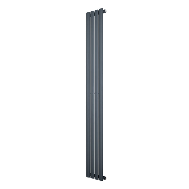 Radiador de coluna simples oval cinza antracite, 1800 mm x 240 mm, com acabamento liso e moderno, ideal para aquecimento eficiente