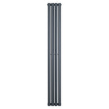 Radiador de coluna simples oval em cinza antracite, com design elegante e acabamento liso, medindo 1800 mm x 240 mm