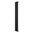 Radiador de coluna simples oval preto, com design elegante e moderno, medindo 1800 mm de altura e 240 mm de largura