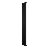 Radiador de coluna simples oval preto, com design elegante e moderno, medindo 1800 mm de altura e 240 mm de largura