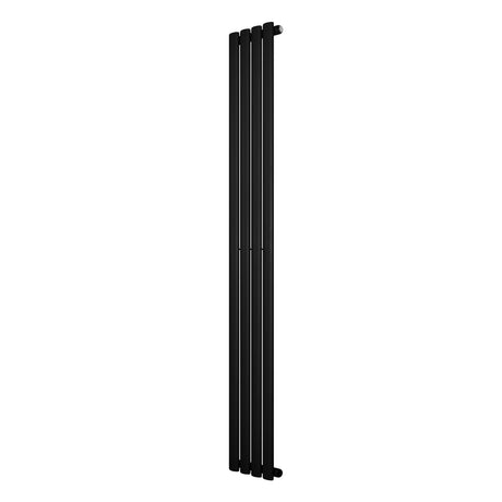 Radiador de coluna simples oval preto, com design elegante e moderno, medindo 1800 mm de altura e 240 mm de largura