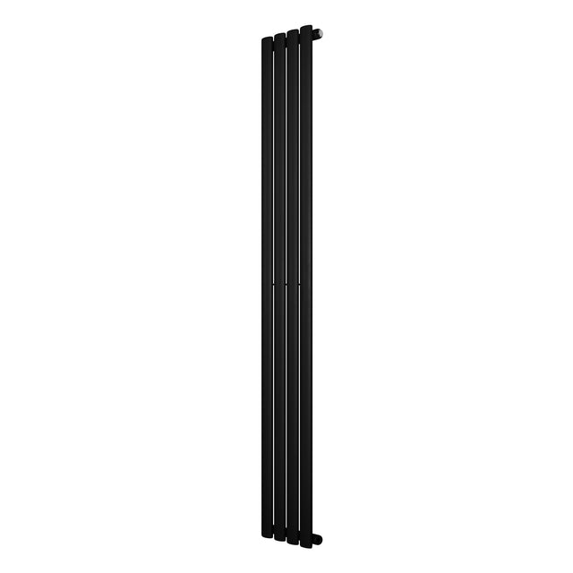 Radiador de coluna simples oval preto, com design elegante e moderno, medindo 1800 mm de altura e 240 mm de largura